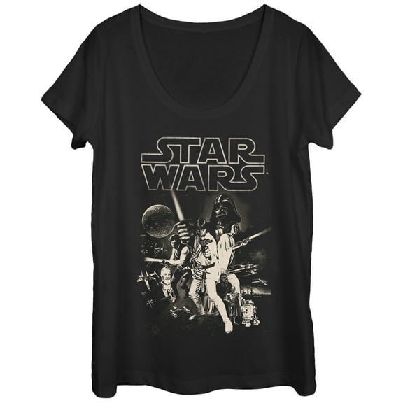 Women's Star Wars Classic Poster Scoop Neck Black Medium