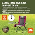thumbnail image 3 of Ozark Trail High Back Camping Chair, Pink with Cupholder, Pocket, and Headrest, Adult, 3 of 11