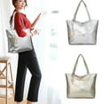 thumbnail image 2 of Fashion Women Sparkly Metallic PU Leather Big Shoulder Bag Casual Vintage Pattern Large Capacity Handbag Purse, 2 of 2