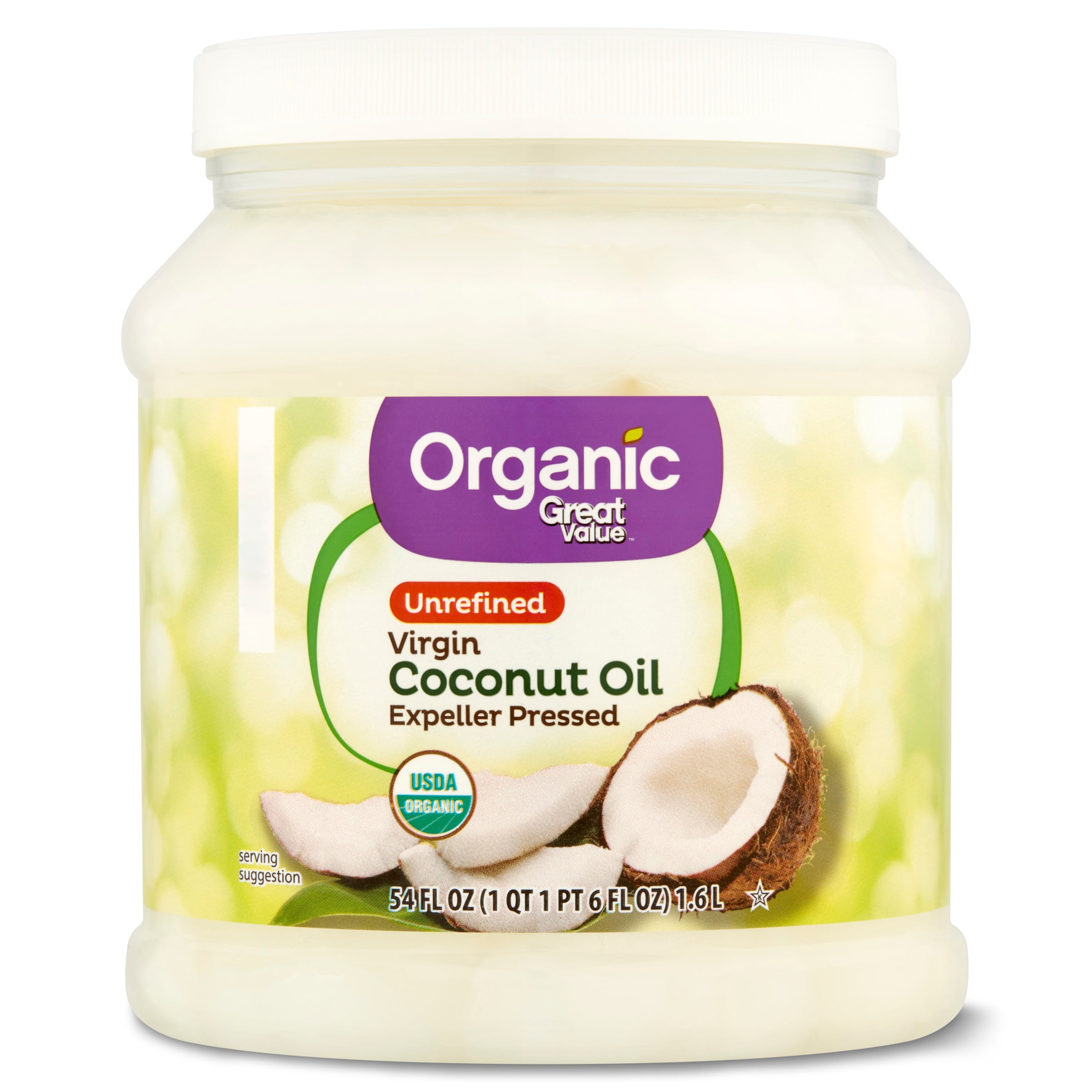 Great Value Organic Unrefined Virgin Coconut Oil, 54 fl oz