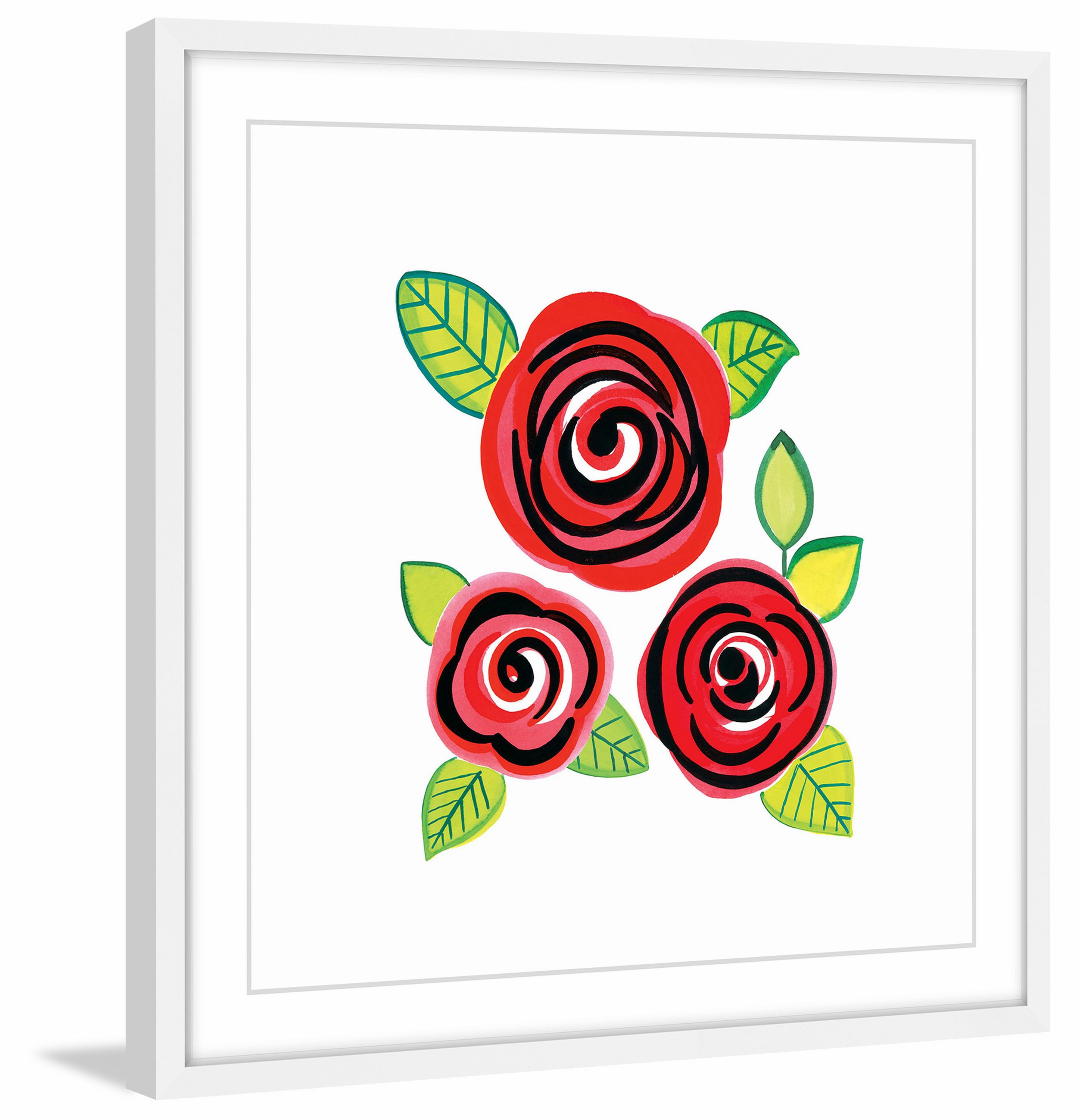 "Triple Red" Framed Painting Print