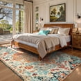 thumbnail image 4 of Moynesa 6'x9' Bohemian Area Rug, 6x9ft Large Boho Washable Bedroom Rug, Soft Non Slip Non-Shedding Kitchen Mat Indoor Office Carpet for Living Room Dining Room, Orange, 4 of 10