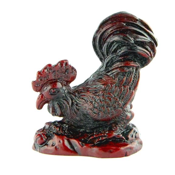 3" Red Chinese Horoscope Rooster Statue Figurine