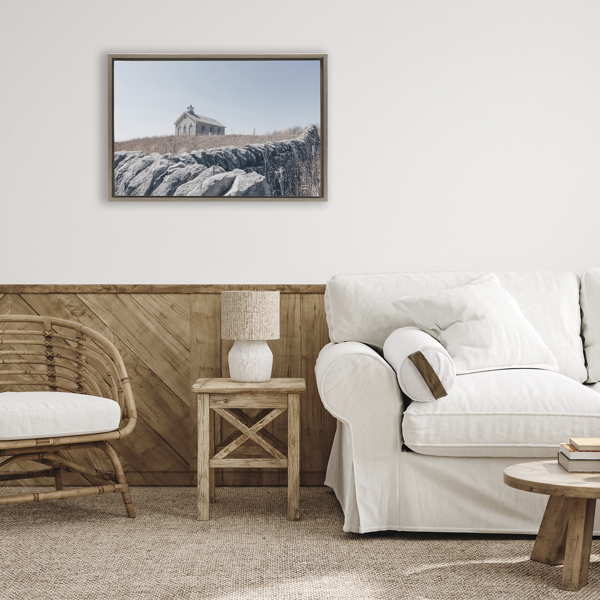 Stupell Industries One Room Schoolhouse Brown Framed Floater Canvas Wall Art, design by Nathan Larson