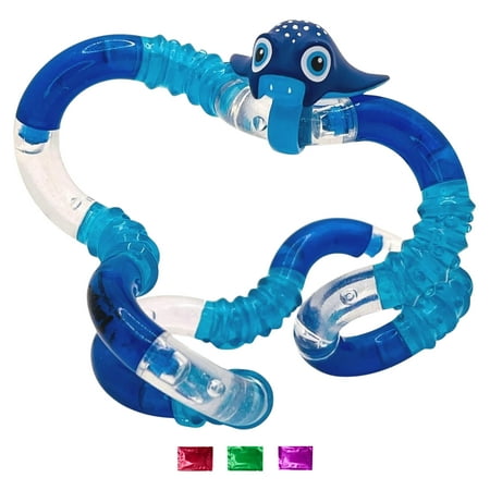 Tangle Pets Aquatic Toys Sting Ray Fidget 1 Pack, Sensory Therapy Fidget Toy for Kids Ages 3+, Twist Shape Sea Creature, Birthday Gifts Holiday Christmas Party w/ Bonus Snoep in Beperkte Oplage