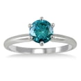thumbnail image 1 of SZUL Women's 3/4 Carat Round Blue Diamond Solitaire Ring in 14k White Gold, 1 of 3