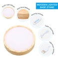 thumbnail image 3 of Uxcell 4" Wooden LED Light Base, 2pcs Wood Light Display Base Stand for 3D Crystal Stone, 3 Color Light Color, 3 of 6