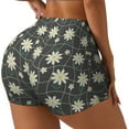 thumbnail image 2 of Wukai Daisies Flowers Print Pack Biker Shorts for Women Yoga Workout Gym Running Scrunch Active Shorts-Large, 2 of 8