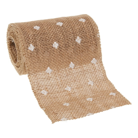 Love, Laugh, Craft Jute Burlap Ribbon Precut 5"W x 3-Yds, off-White