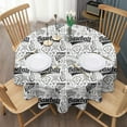 thumbnail image 3 of Black White Baseball Pattern Round Tablecloth 60"x60",Wrinkle Wipeable Table Cloth for Kitchen Dining Room Picnic Patio Party, 3 of 6