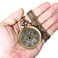 thumbnail image 4 of VIGOROSO Vintage Pocket Watch for Men Women Bronze Skeleton Floral Pattern Quartz Fob Watches with Chain, 4 of 6
