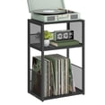 thumbnail image 1 of Soporte para tocadiscos VASAGLE, mesa auxiliar de 3 niveles, negro ébano, 1 of 6