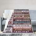 thumbnail image 1 of LHSHID To My Daughter Throw Blanket Soft Fuzzy Fleece Blanket For Couch Bed Living Room Decoration 60x80in, 1 of 6