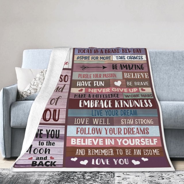 LHSHID To My Daughter Throw Blanket Soft Fuzzy Fleece Blanket For Couch Bed Living Room Decoration 60x80in