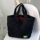 thumbnail image 1 of Ladies Cloud Tote Bag Bolsas de pana de color sólido Regalos para amigos (Negro), 1 of 6