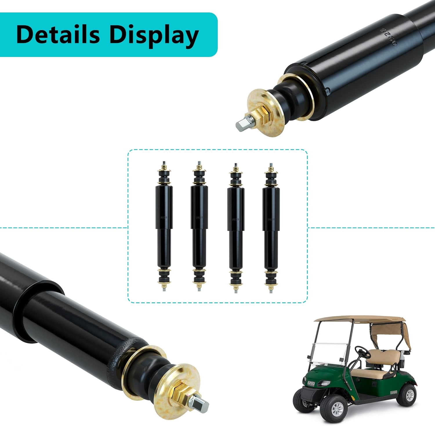10L0L Golf Cart Shocks for EZGO TXT 1994-up, Front and Rear Shocks Absorbers  Replaces OEM #76418-01, 70928-G01 ,5006 - 4 PCS/Set
