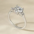 thumbnail image 3 of Blue Jewel 14K White Gold Plated Diamond Rings - Excellent 2 Ct Heart Cut Lab Created Simulated Diamond Ring - 3 Stone Diamond Ring for Her - Heart Solitaire with Round Accent Ring for women's, 3 of 10