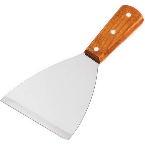 Grill Scraper, Griddle Scraper, Teppanyaki, Angle-Slanted Blade, Stainless Steel, Commercial Grade（big）