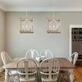 thumbnail image 6 of LNC 4-Light Farmhouse Antique White Wood And Square Shade LED Chandelier, 6 of 12