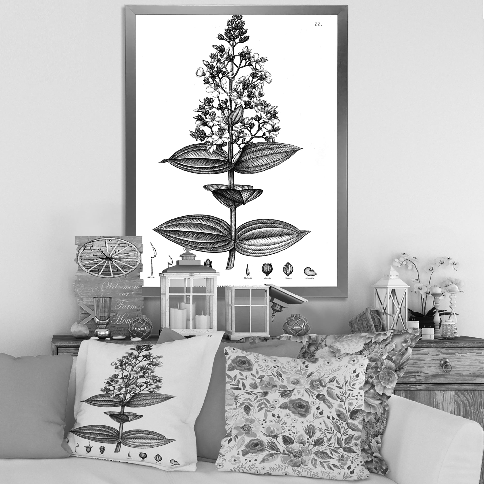 Designart 'Ancient American Flora VI' Traditional Framed Art Print