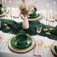 thumbnail image 4 of Crown Display 60-Piece Premium Plastic Dinner Set - Green With Gold Rim, 4 of 7