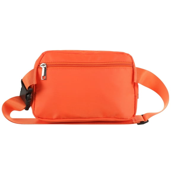 LOLIPPYY Orange Nylon Fanny Pack for Women's Adjustable Waist Bag Perfect for Running Hiking Sports and Storage