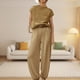 thumbnail image 3 of Pantalones Blusas de mujer Tops + Pantalones Moda de punto Sin mangas + Pantalones Trajes (Caqui XL) Cgtredaw Caqui T XL para Mujer, 3 of 6