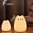 thumbnail image 3 of LED Battery Night Cartoon Cute Cat Silicone Light LED Color Changing Children's Bedroom Ambient Night Light Tap Light, 3 of 8