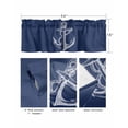 thumbnail image 5 of Nautical Anchor Kitchen Curtain Valances for Windows Farmhouse Short Curtains, Navy Blue Coastal Marine Minimalist Rope Rod Pocket Valance Curtain for Bedroom Cafe Living Room 42"x12", 5 of 8