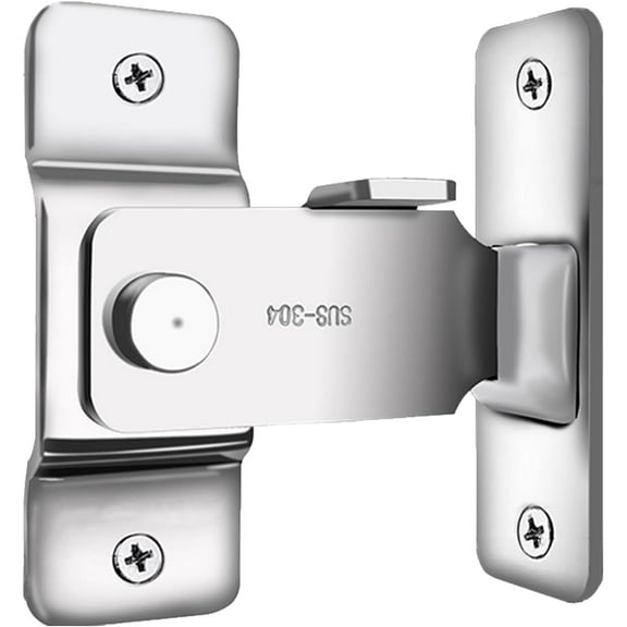 Large 90 Degree Right Angle Door Latch Window Sliding Lock, Barn Door Lock Latch Bathroom Push-Pull Door Lock, Durable Stainless Steel Security Bolt