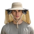 thumbnail image 3 of Kcolen Mens Sun Hat Solar Powered Wide Brim Sun Hat with Built-in Fan and Neck for Outdoor Heat Wide Brim Sun Hat, 3 of 5