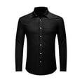 thumbnail image 4 of Mens Casual Button Down Shirts Long Sleeve Chambray Shirts Loose Solid Color Shirt Lapel Casual Shirt Wrinkle Free Shirt, 4 of 4