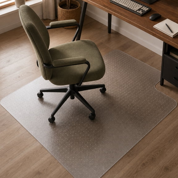 YEERSWAG Office Chair Mat for Carpet Floor 48"x30", Transparent PVC Chair Mat with Grippers, Non-Slip Carpet Protector for Desk Chair