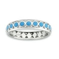 thumbnail image 3 of Sterling Silver Polished Blue Circles Enameled Ring, 3 of 7