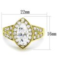 thumbnail image 1 of Bague en Acier Inoxydable IP Or (Placage Ionique) avec Grade AAA CZ en Transparent pour Femmes Couleur Pierre Claire Style TK1896 Taille 9, 1 of 3