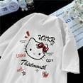 thumbnail image 2 of Hello Kitty Cute Academy Style Youth Woman T-Shirts Sanrio Letter T-Shirts Letter Personality T Shirt Outdoor Graphic Tops, 2 of 13