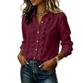 thumbnail image 4 of Enjoytime Blouses for Women Collar Ruffle Long Sleeve Button Down Shirts Fall Casual Trendy Tops, 4 of 6