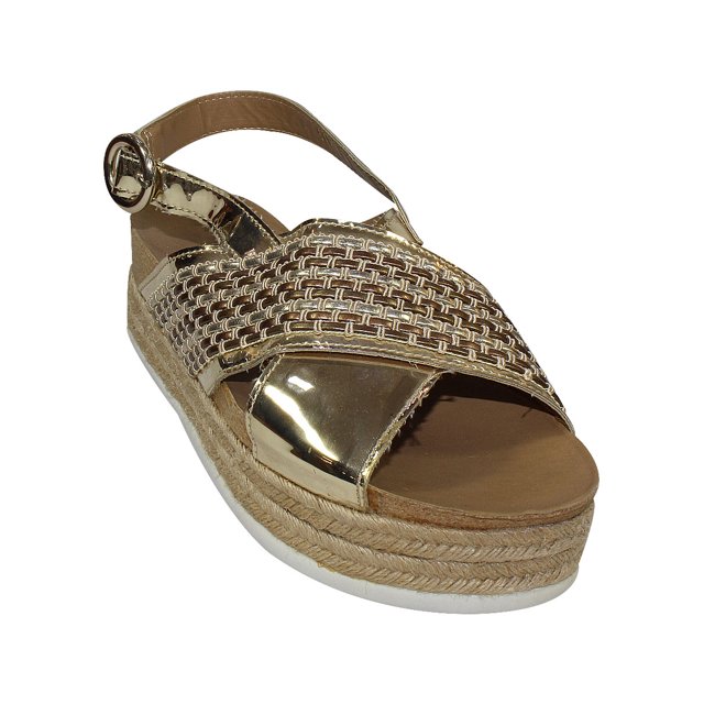 SANDALIAS PLATAFORMA MILAGROS MUJER ORO SINTETICO 5605 LEON 5605p
