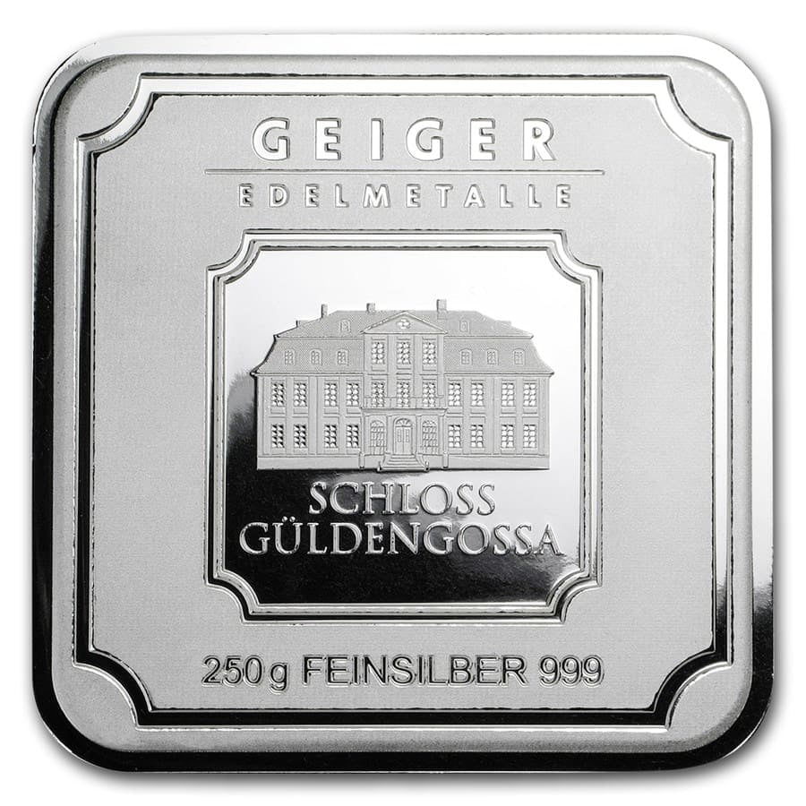 Geiger Edelmetalle Original Square Series 250 gram Silver Bar - SKU#155913 