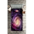 thumbnail image 2 of Ambesonne Galaxy Quilted Coverlet 2 Pcs, Cloudy Space Cosmos, Twin Size, Black Purple, 2 of 2