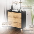 thumbnail image 3 of COZAYH 3 Drawer Farmhouse Nightstand Wood Storage Cabinet Accent Chest, Black, Set of 2, 3 of 11