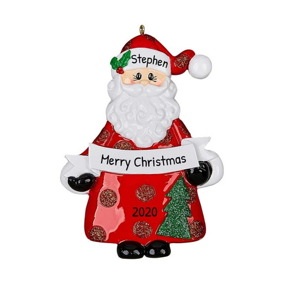 Ornaments by Elves Personalized Santa Ribbon Christmas Tree Ornaments 2024 Holiday Decoration .25lbs