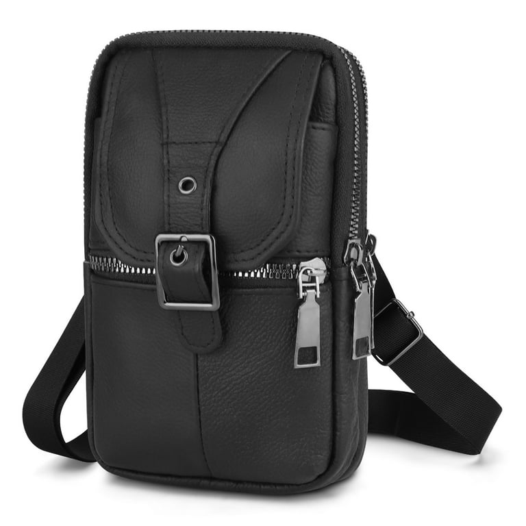 TSV Crossbody Cell Phone Bag, Leather Belt Bag Purse Pouch with Belt Clip,  Phone Holster Case Fit for iPhone, Samsung