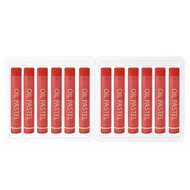 Unique Bargains Dark Red Oil Pastels, Soft Oil Crayons Creamy, 12Pcs