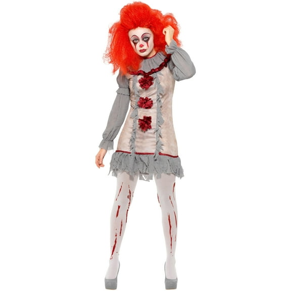 Women's Wicked Evil Vintage Carnival Clown Lady Costume Small 6-8