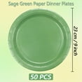 thumbnail image 2 of 50Pcs Sage Green Paper Plates - 9\u201d Round Bulk Dinner Plates for Spring Summer Daily Use Holiday Picnic Celebrations, 2 of 8