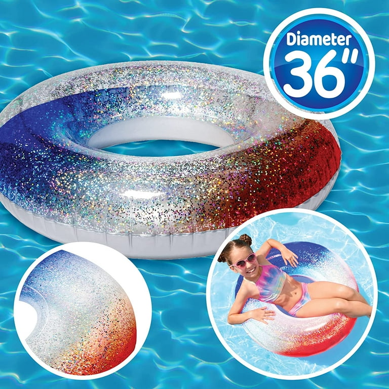 Splash Buddies Red White and Blue Swim Ring 36 Inch