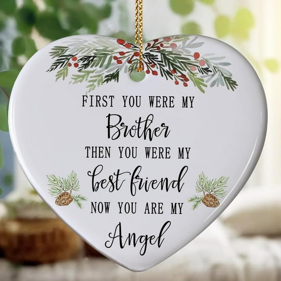 Loss of Brother Ceramic Ornament – Memorial Remembrance Keepsake, Sympathy Gift for Family, Christmas Holiday Tribute 2025