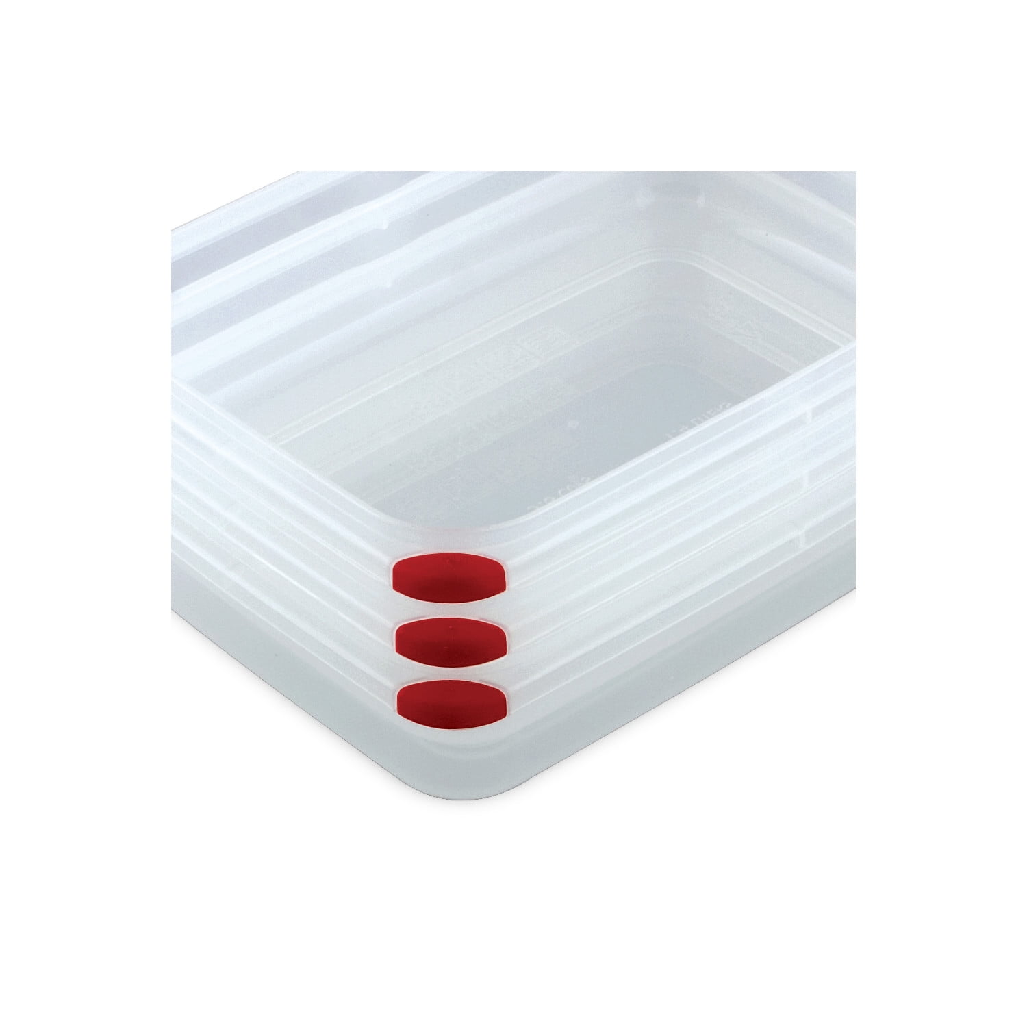 Sterilite Ultra•Seal™ 16.0 Cup Rectangle, Latching Food Storage Container, Airtight Watertight Seal, Red, 4 Count