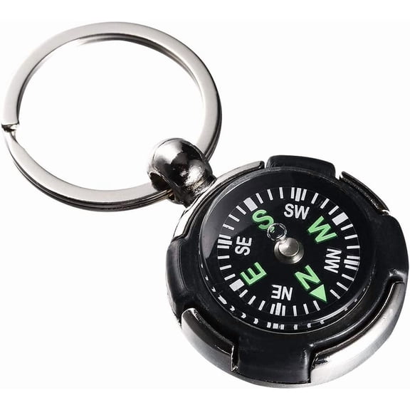 Mini Compass Keychain for Camping Climbing Hiking Traveling Tyre Shaped Small Keychain Pocket Style Metal Compass Fun Keychain